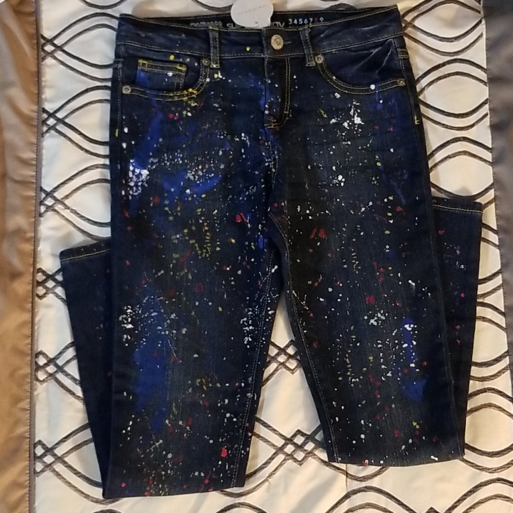 Gymboree Girls Super Skinny Splattered Jeans